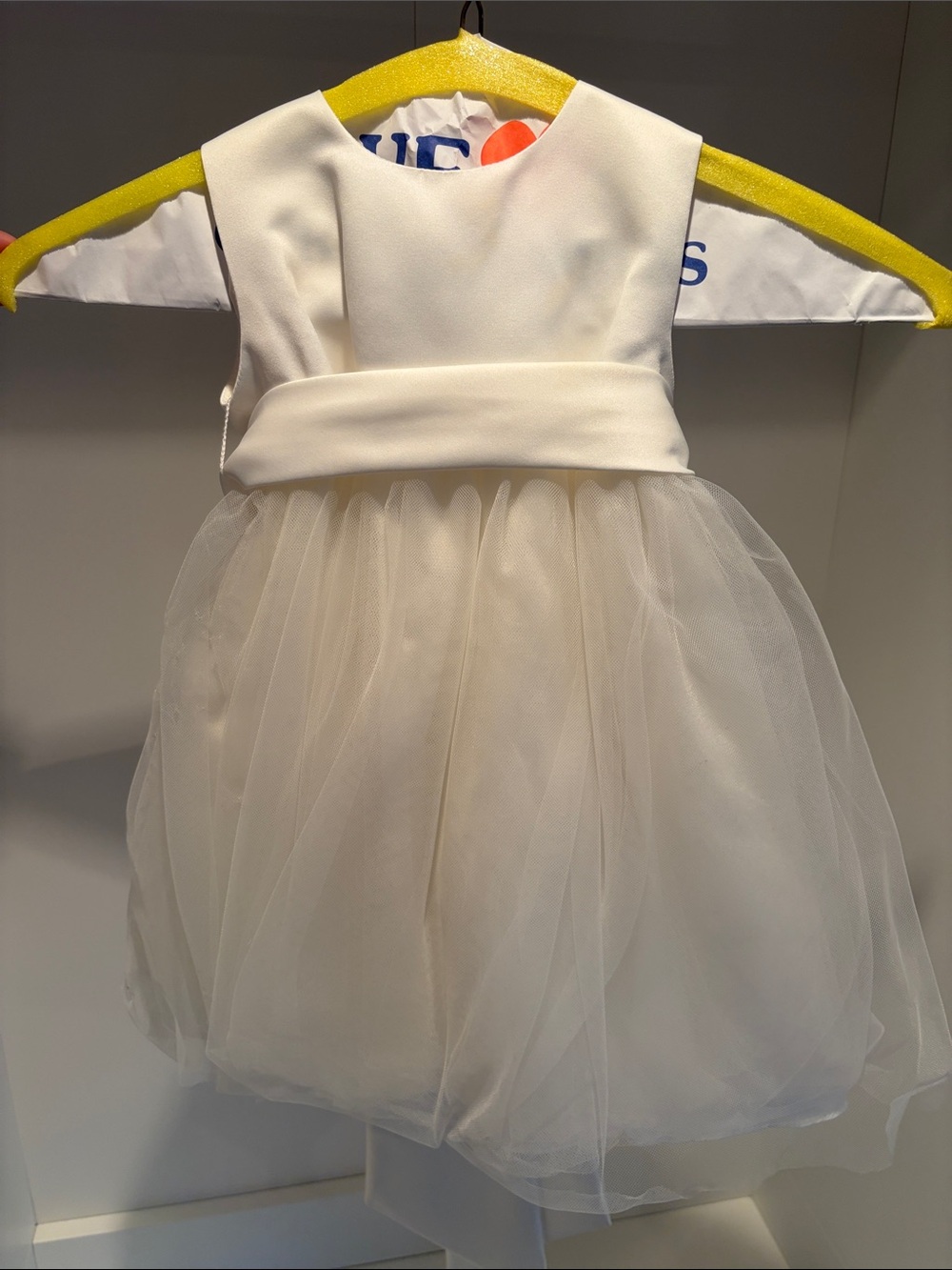 David's Bridal Ivory Tulle Party Dress for Girls